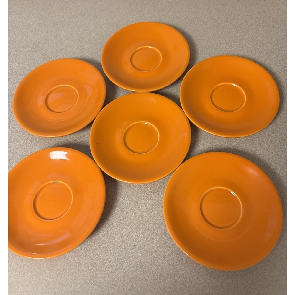 Nuova Point Espresso Saucers 6 In Set Orange 5 1/2" Saucers ONLY